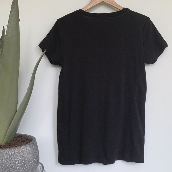 Gap Favourite cotton crewneck t-shirt long length black XL - Picture 2 of 3